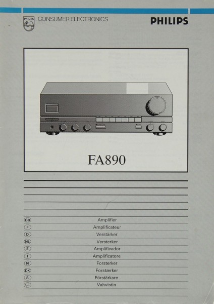 Philips FA 890 Operating Instructions