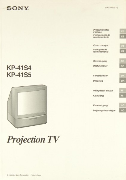 Sony KP-41 S 4 / KP-41 S 5 Manual