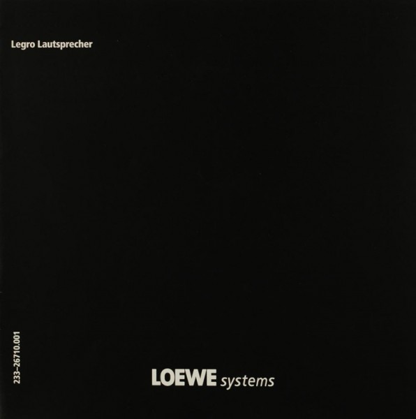 Loewe Legro Loudspeaker Instruction Manual