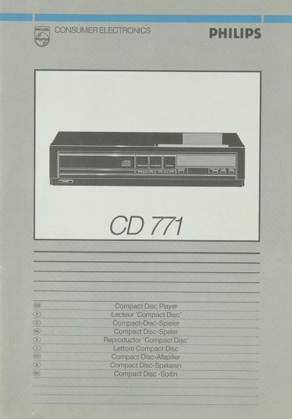 Philips CD 771 Manual