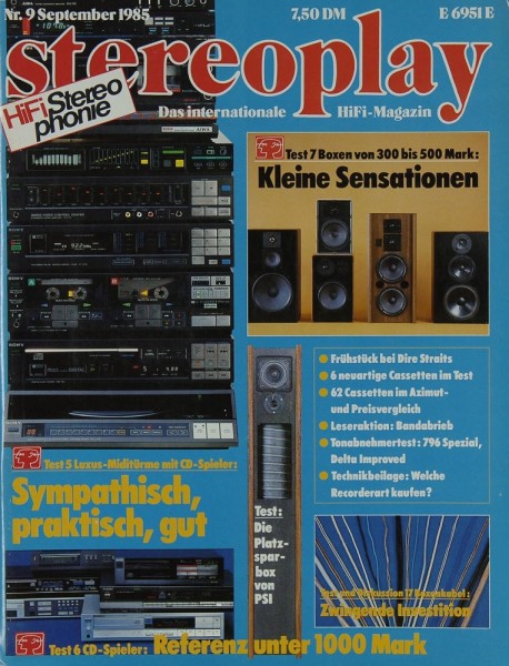 Stereoplay 9/1985 Zeitschrift