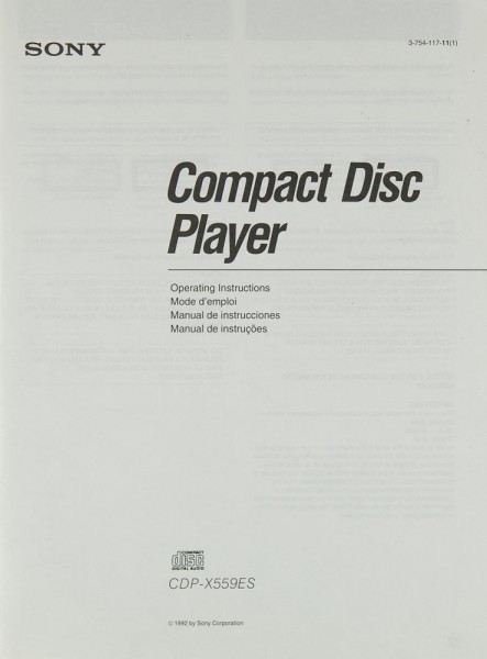 Sony CDP-X 559 ES Manual