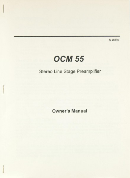 OCM OCM 55 User Guide