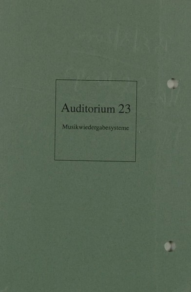 Auditorium 23 Musikwiedergabesysteme Prospekt / Katalog