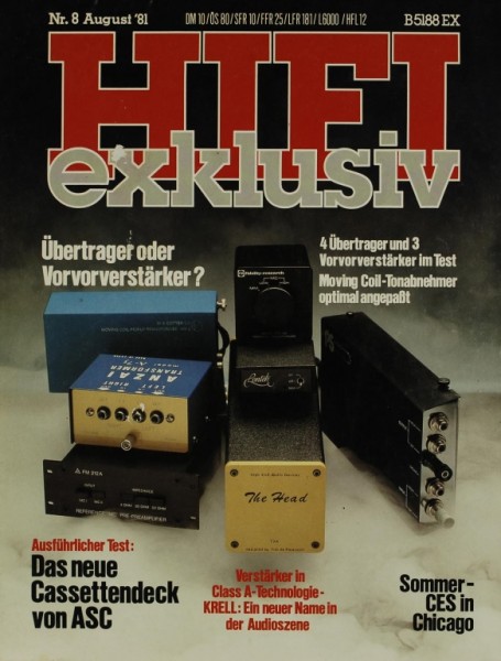 Hifi Exklusiv 8/1981 Zeitschrift