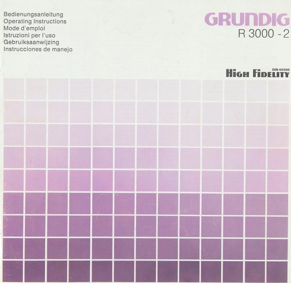 Grundig R 3000-2 Operating Instructions