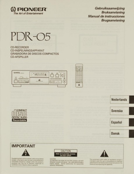 Pioneer PDR-05 User Manual