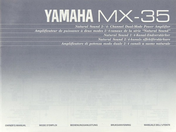 Yamaha MX-35 Operating Instructions