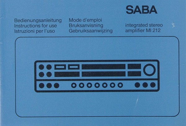 Saba MI 212 Operating Instructions