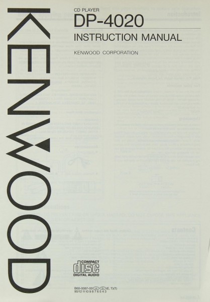 Kenwood DP-4020 Manual
