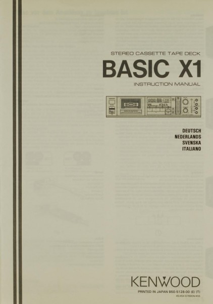 Kenwood Basic X 1 Operating Instructions