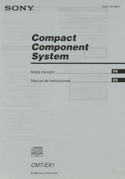 Sony CMT-EX 1 Manual
