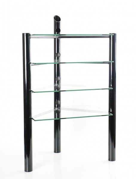 Hifi rack glass metal 73 cm wide 4 shelves