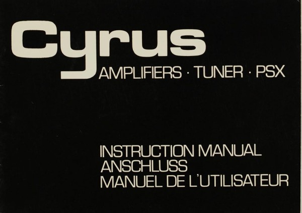 Cyrus Amplifiers - Tuner - PSX Operating Instructions