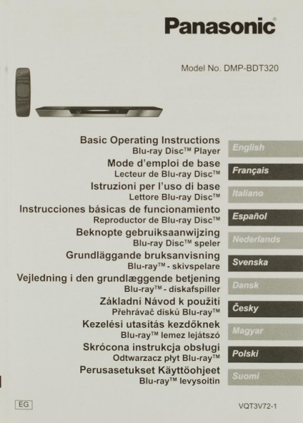 Panasonic DMP-BDT 320 Operating Instructions