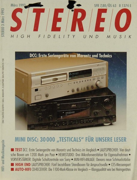 Stereo 3/1993 Zeitschrift