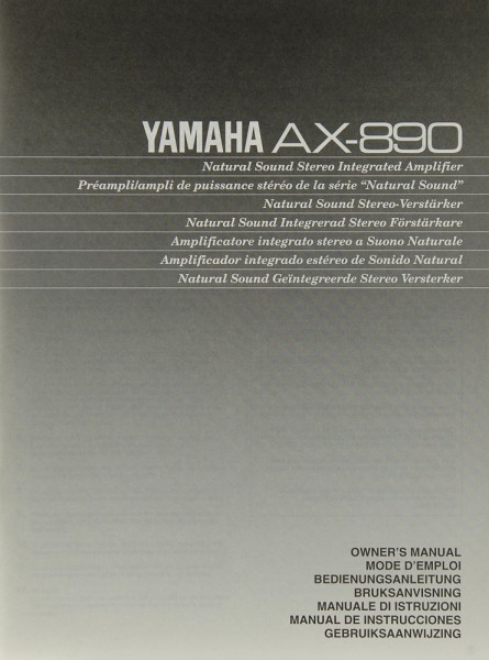 Yamaha AX-890 Operating Instructions