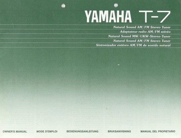 Yamaha T-7 User Manual