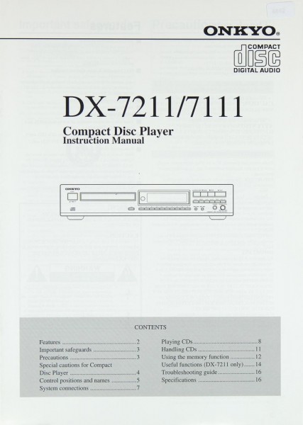 Onkyo DX-7211 / 7111 User Manual