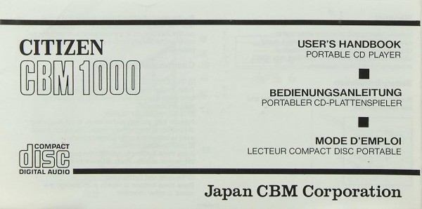 Citizen CBM 1000 Manual
