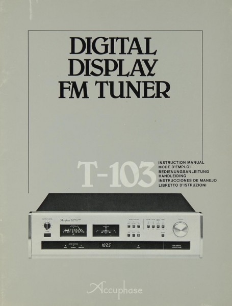 Accuphase T-103 Manual