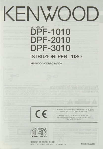 Kenwood DPF-1010 / DPF-2010 / DPF-3010 Bedienungsanleitung