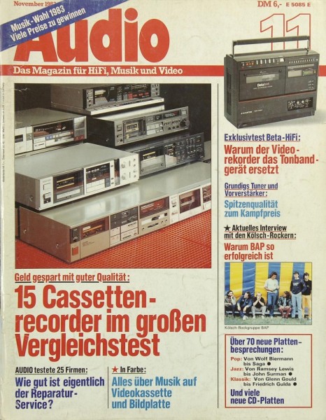 Audio 11/1983 Zeitschrift