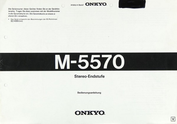 Onkyo M-5570 Operating Instructions