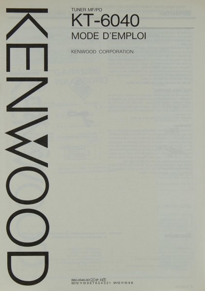 Kenwood KT-6040 Manual