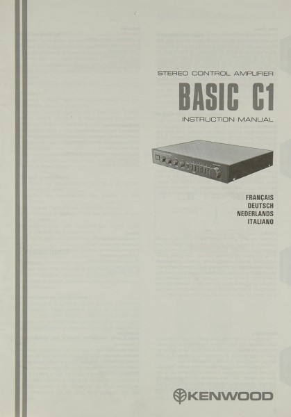 Kenwood Basic C-1 Manual