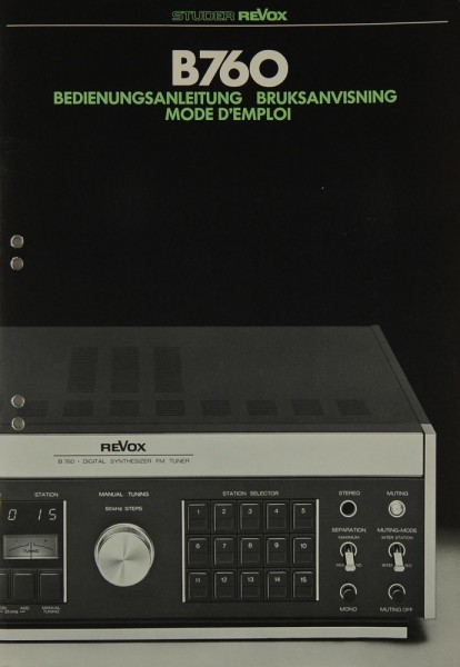 Revox B 760 Manual