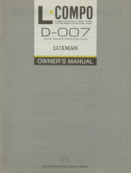 Luxman D-007 Manual