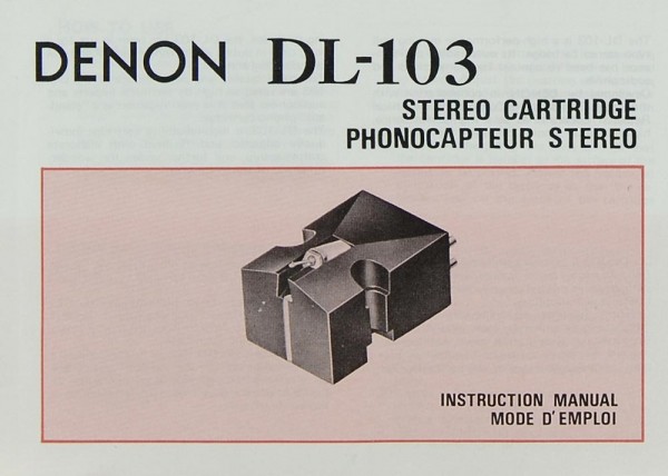 Denon DL-103 Operating Instructions
