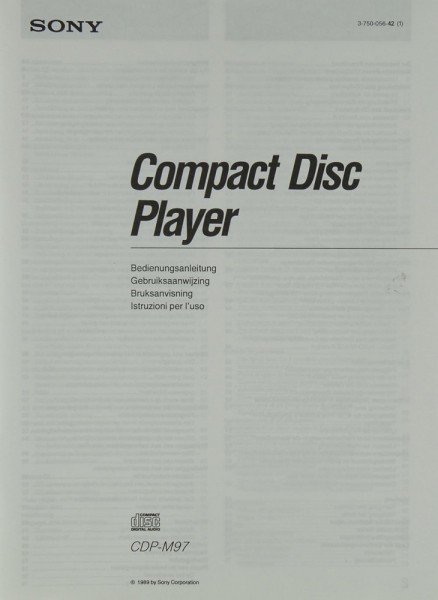 Sony CDP-M 97 Manual