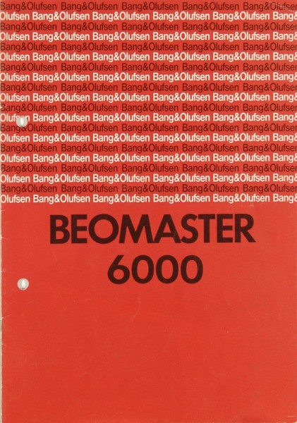 B &amp; O Beomaster 6000 Operating Instructions