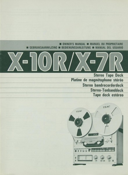 Teac X-10 R / X-7 R Manual