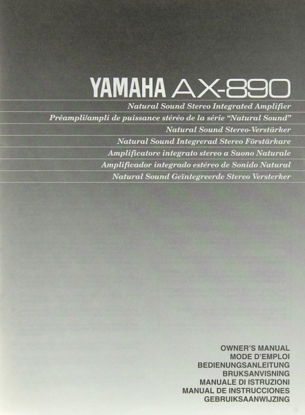 Yamaha AX-890 Operating Instructions