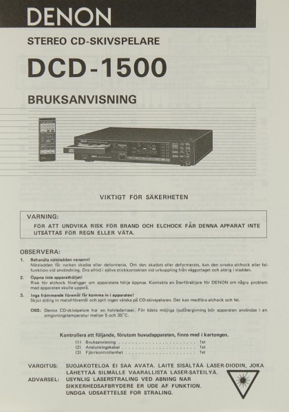 Denon DCD-1500 Bedienungsanleitung