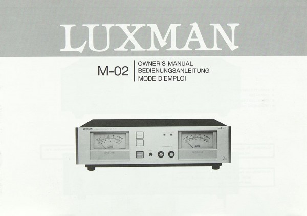 Luxman M-02 Bedienungsanleitung