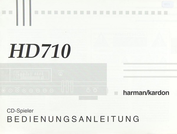 Harman / Kardon HD 710 Operating Instructions