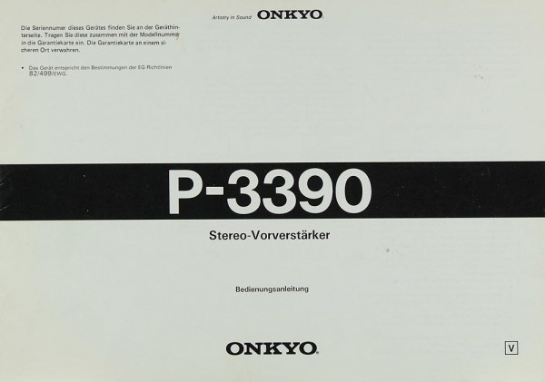 Onkyo P-3390 Bedienungsanleitung