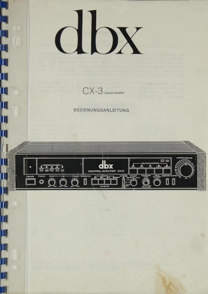 DBX CX-3 Bedienungsanleitung