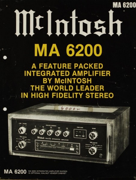 McIntosh MA 6200 brochure / catalogue