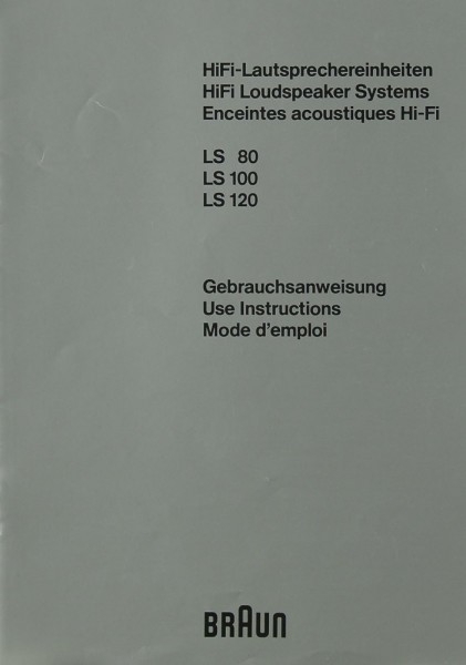 Braun LS 80 / LS 100 / LS 120 Manual