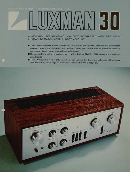 Luxman L-30 Brochure / Catalogue