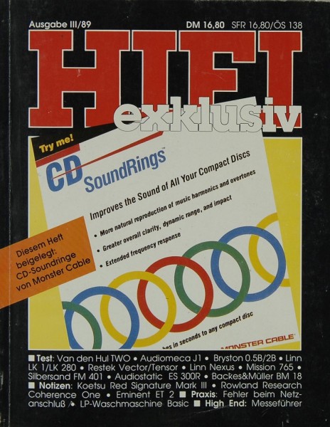 Hifi Exklusiv III / 89 Zeitschrift