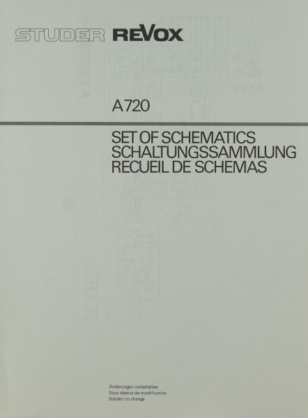 Revox A 720 Schematics / Service Manual