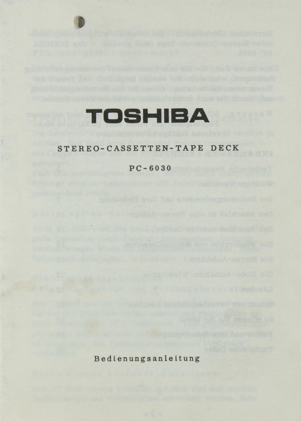 Toshiba PC-6030 Bedienungsanleitung