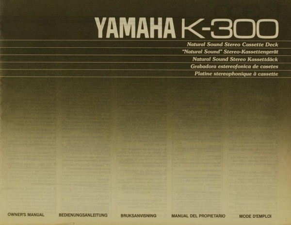 Yamaha K-300 Operating Instructions