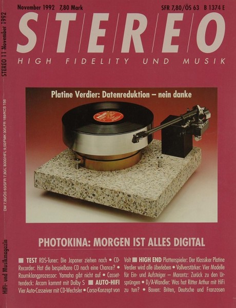 Stereo 11/1992 Zeitschrift